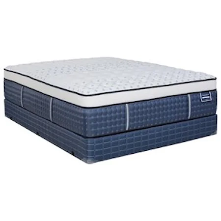 Queen Firm Euro Top Pocketed Coil Mattress and 9" Blue Jean Foundation